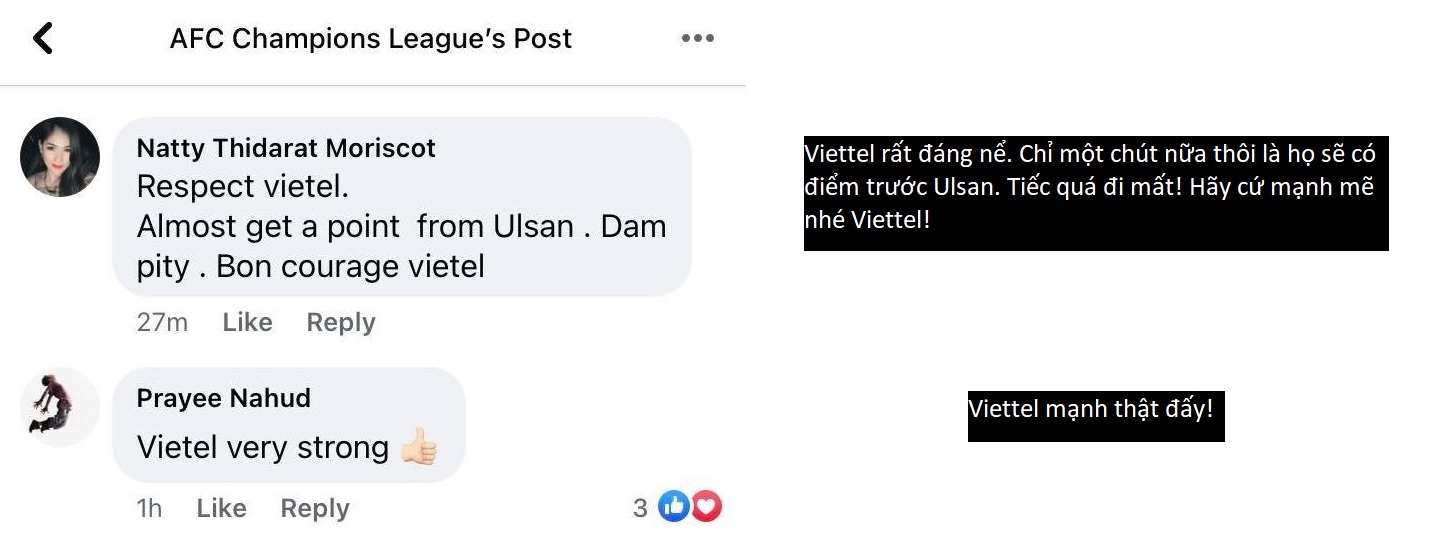 CLB Viettel nhận mua lời khen từ người hâm mộ Đông Nam Á sau trận chào sân AFC Champions League 2021 - Ảnh 2.