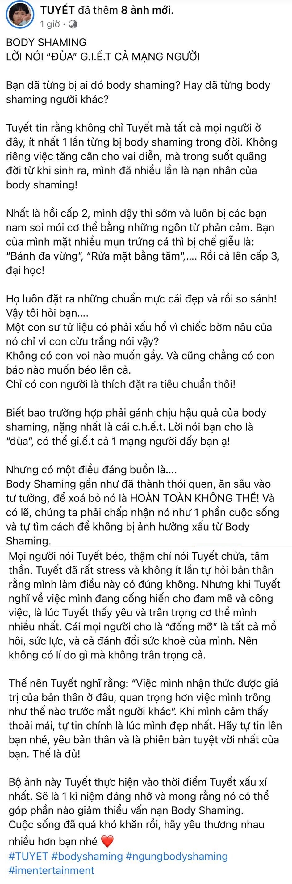 Nữ diễn viên Hương vị tình thân gây sốc khi công khai bộ ảnh ghi lại thời kỳ xấu nhất: Mặt mụn, bụng mỡ - Ảnh 3.