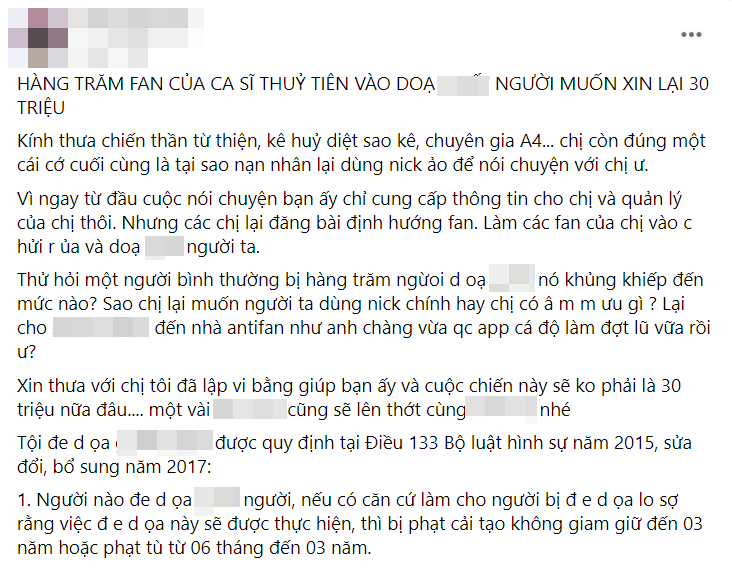 Hàng trăm fan của Thủy Tiên &quot;tấn công&quot; người đòi lại 30 triệu đồng chuyển nhầm và còn dọa đến nhà hành hung? - Ảnh 2.