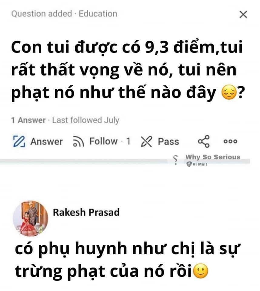 Con được 9,3 điểm, phụ huynh lên mạng nhờ tư vấn cách trừng phạt và nhận được câu trả lời không thể &quot;ngầu&quot; hơn - Ảnh 1.