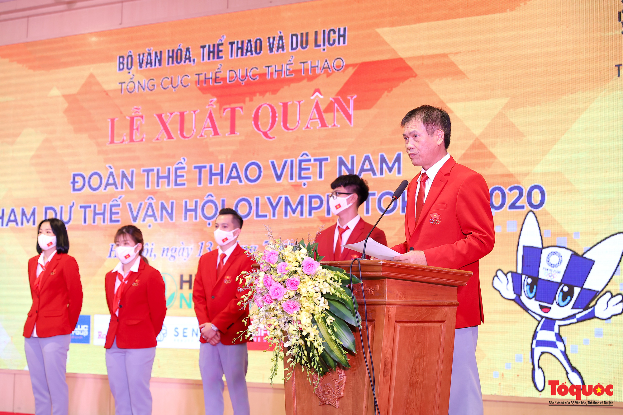 [Chùm ảnh] Lễ xuất quân Đoàn Thể thao Việt Nam tham dự Thế vận hội Olympic lần thứ XXXII - Ảnh 3.