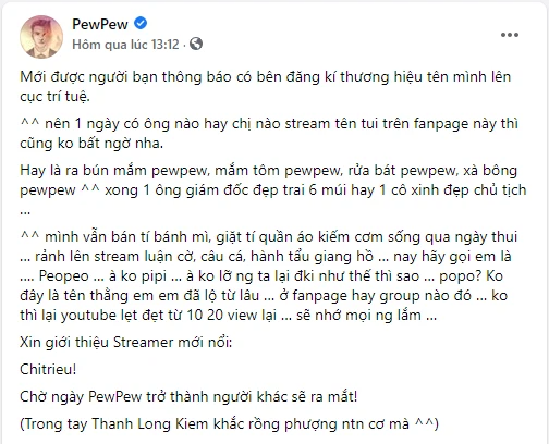 PewPew thông báo có nguy cơ mất trắng fanpage 3,9 triệu người theo dõi - Ảnh 1.