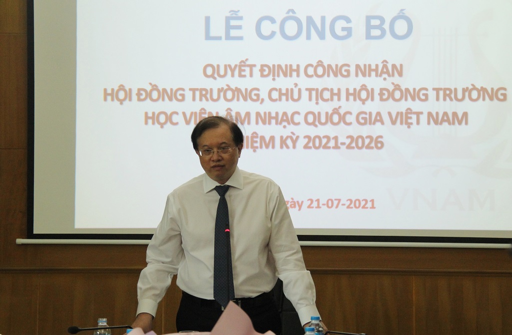 Công bố Quyết định công nhận Hội đồng trường Học viện Âm nhạc Quốc gia Việt Nam nhiệm kỳ 2021-2026 - Ảnh 1.