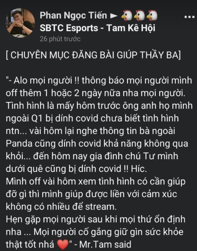 Thầy Ba lo lắng không thể Livestream vì người nhà mắc Covid-19 - Ảnh 1.