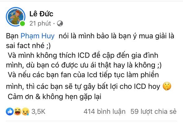 ICD nhắc tên RichChoi trong bản rap diss nhưng bị đáp trả: Cuộc chơi đừng lôi gia đình vào - Ảnh 3.