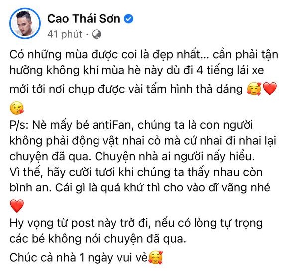 Cao Thái Sơn mỉa mai “động vật ăn cỏ” để chỉ trích anti-fan, khẳng định không lập nick ảo để cạnh khóe ai - Ảnh 2.