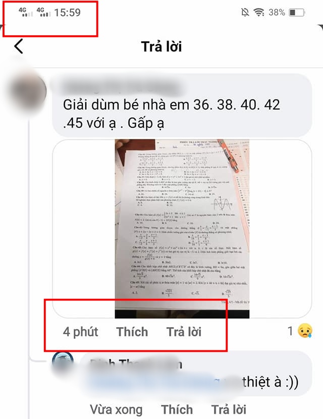 Xôn xao nghi án thí sinh lén chụp ảnh đề thi Toán gửi ra ngoài, người nhà đăng lên mạng nhờ giải giúp trong thời gian làm bài? - Ảnh 1.