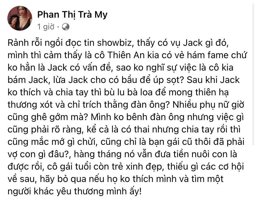 Trà My &quot;Thương nhớ ở ai&quot; gây phẫn nộ vì nói Thiên An &quot;hám fame, úp sọt Jack&quot; - Ảnh 2.