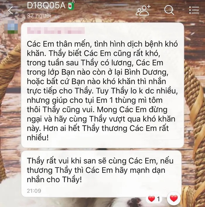 Thầy giáo nhắn tin cho sinh viên giữa mùa dịch, đọc câu cuối mà đứa nào đứa nấy rưng rưng hạnh phúc - Ảnh 1.