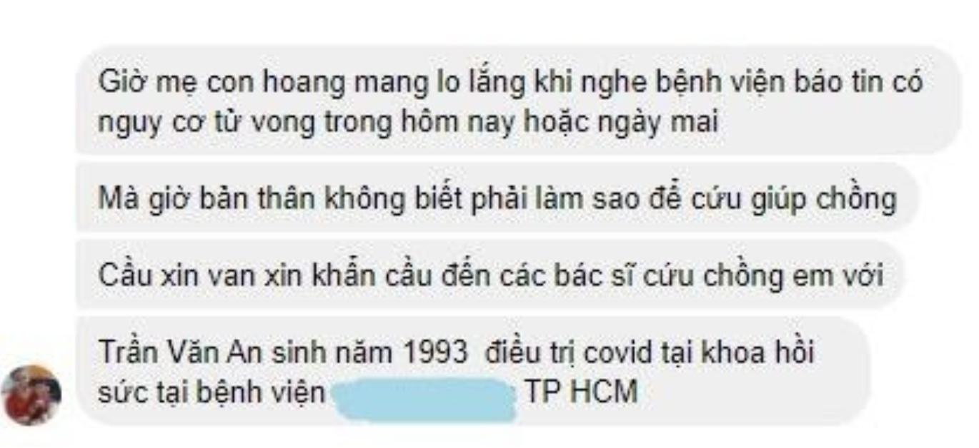 Chồng nhiễm COVID-19 nguy kịch được cứu sống thần kỳ sau tin nhắn cầu cứu &quot;đứt ruột gan&quot; của vợ qua fanpage bệnh viện - Ảnh 1.