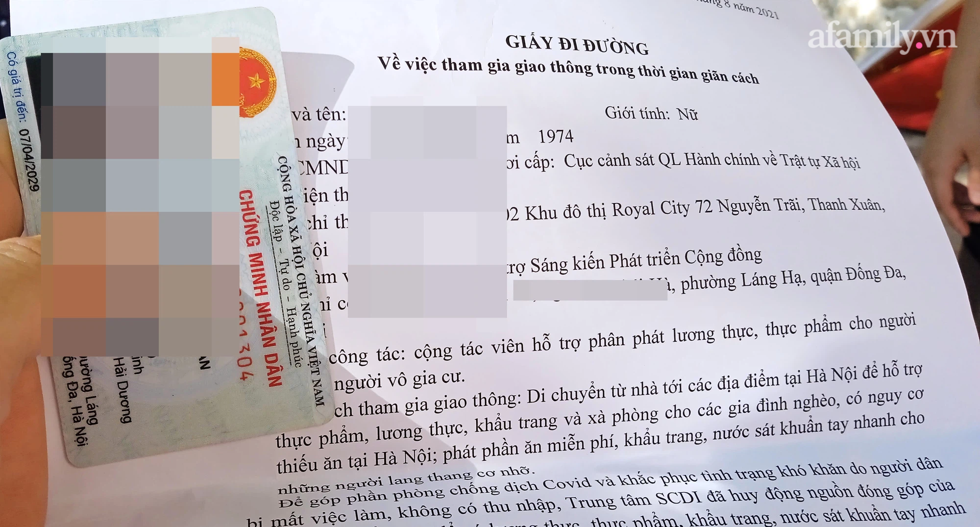 Giấy tờ tùy thân nhưng giấy đi đường mang tên người khác