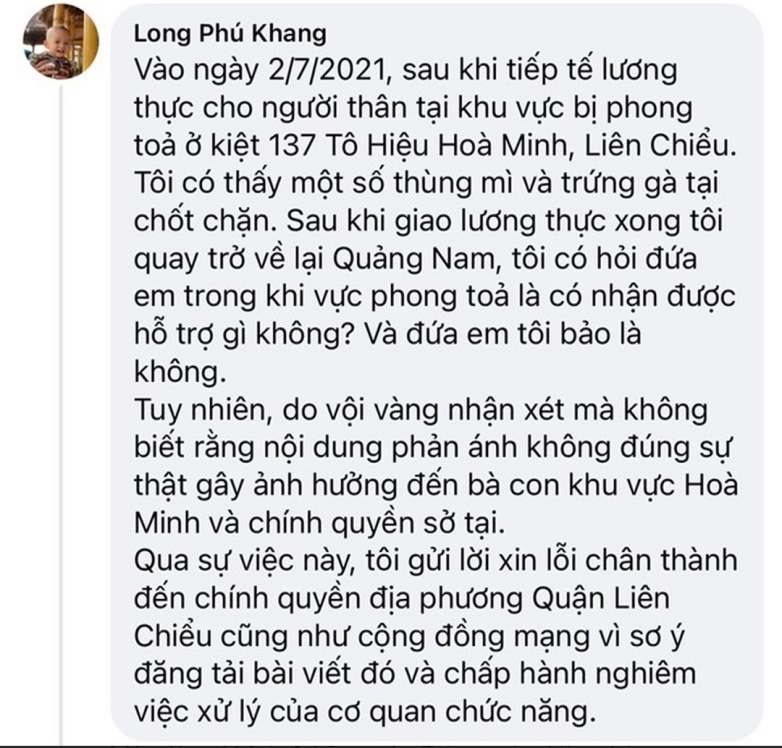 Đà Nẵng sẽ xử nghiêm vụ thanh niên tung tin thất thiệt chất đống mì tôm chỗ nhà ông tổ trưởng rồi chia nhau - Ảnh 1.