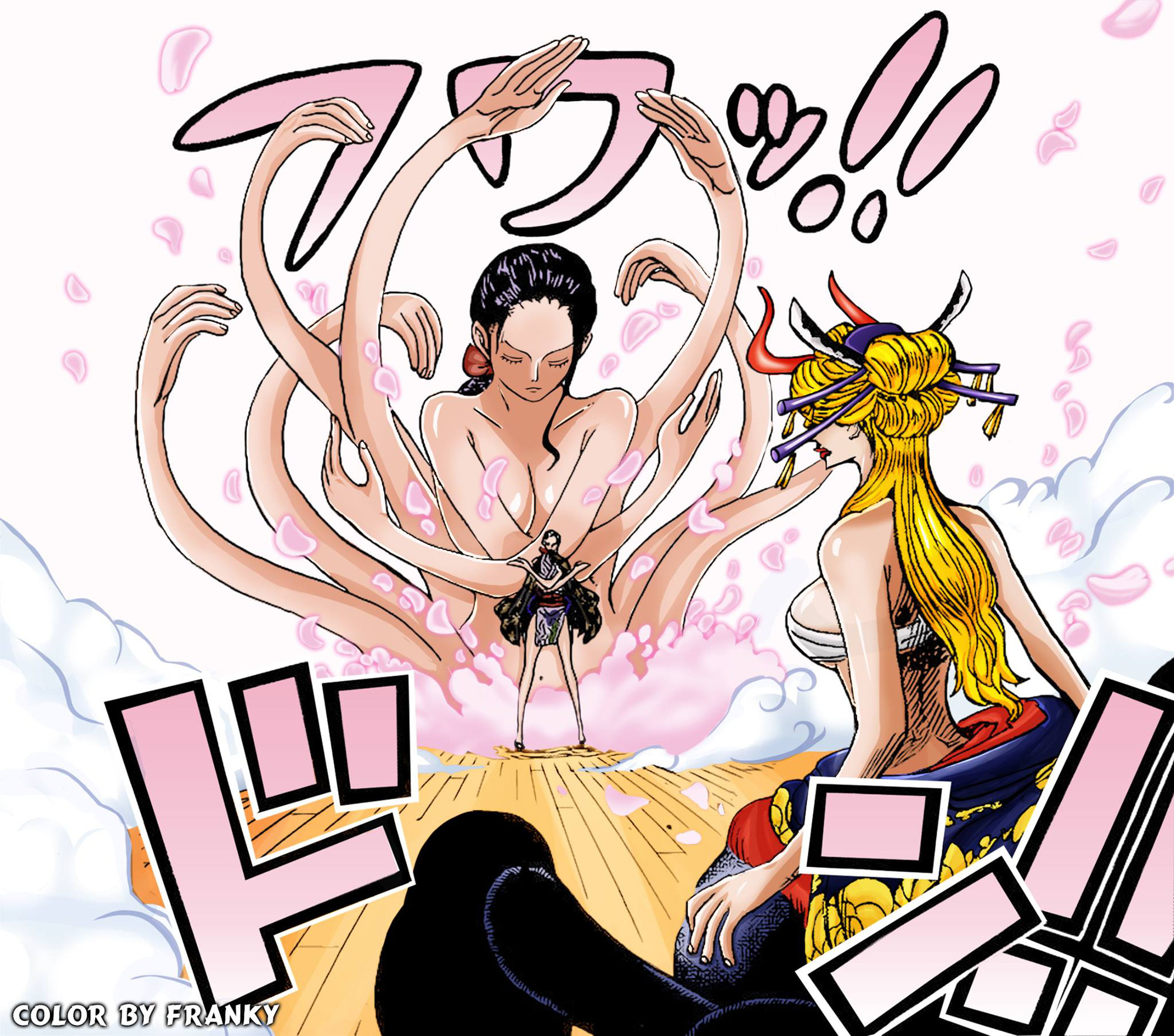 Các fan thích thú với bức ảnh Thiên Thủ Quan Âm bản màu của Nico Robin trong One Piece chap 1020 - Ảnh 2.