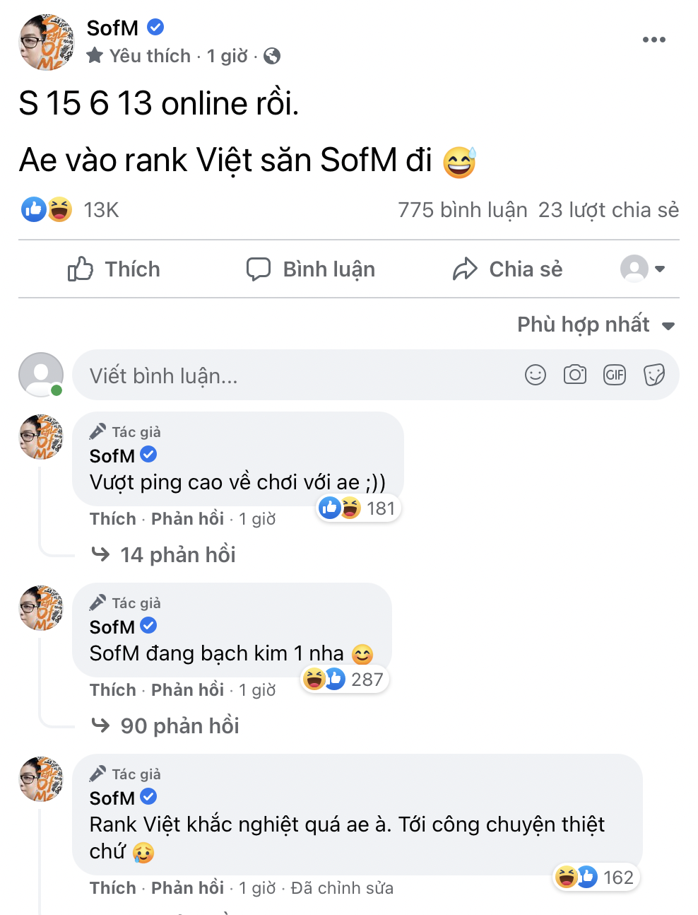 Về rank Việt tìm kiếm niềm vui, SofM không những &quot;ăn hành&quot; mà còn bị fan cà khịa - Ảnh 2.