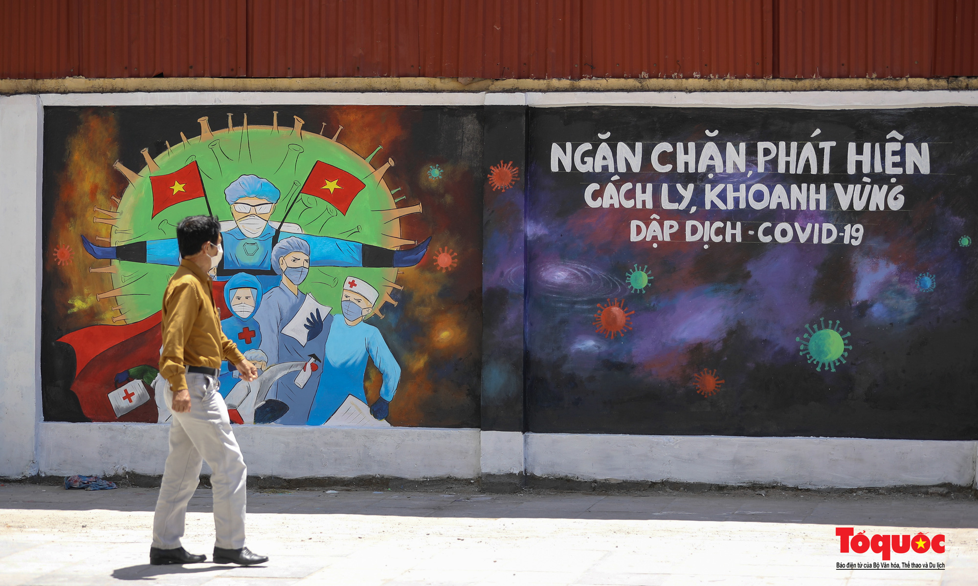 Pano, hình ảnh cổ động phòng chống dịch COVID-19 trên khắp đường phố Hà Nội - Ảnh 13.
