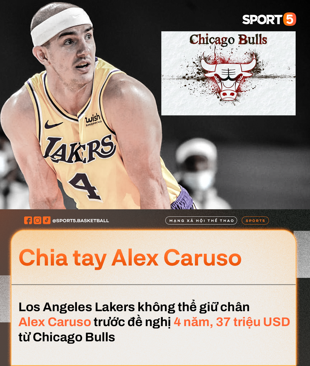 Alex Caruso: &quot;Tôi sẽ không bao giờ quên được quãng thời gian ở Los Angeles Lakers&quot; - Ảnh 1.