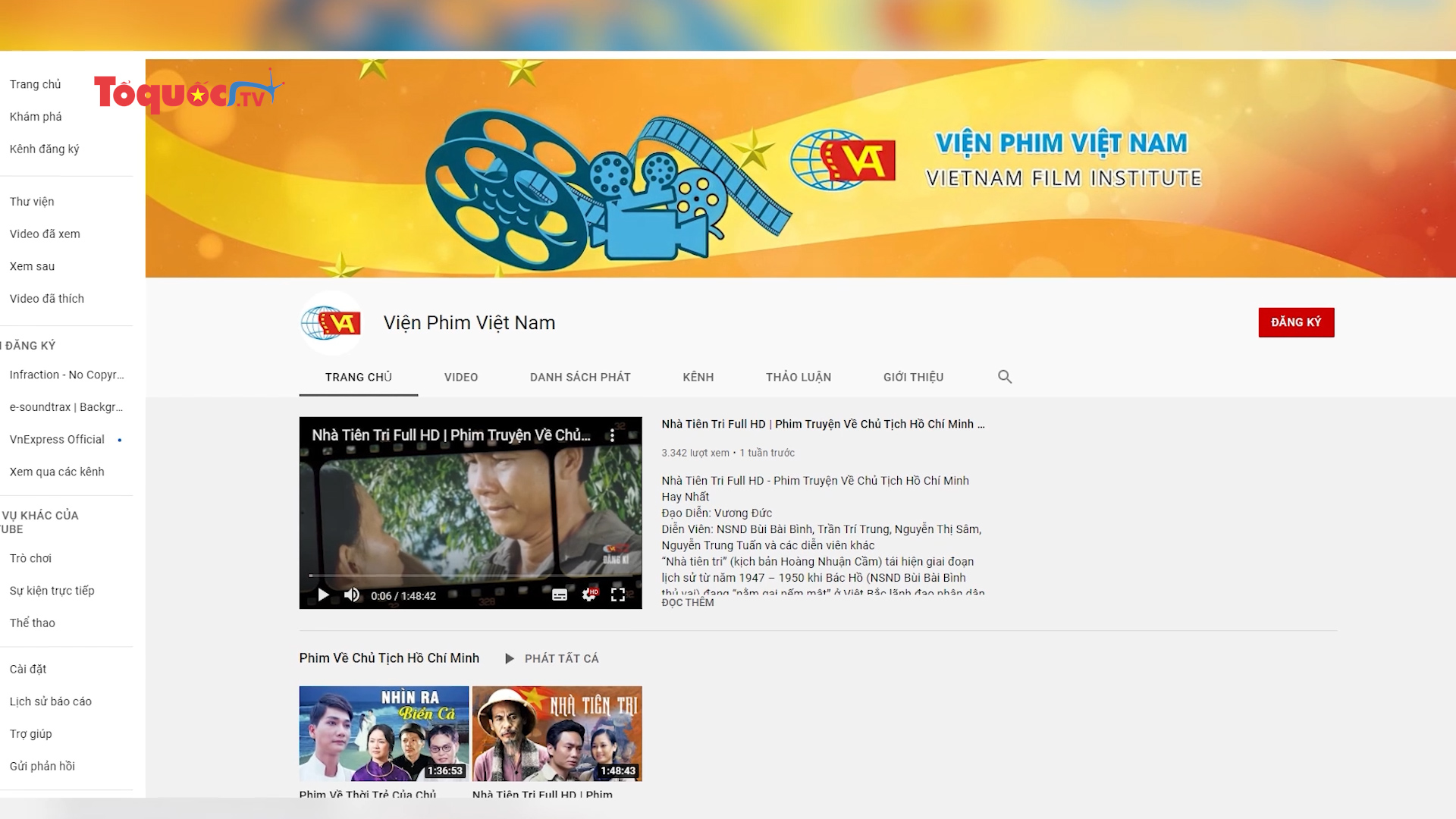 Viện phim Việt Nam thử nghiệm phổ biến phim Việt trên kênh Youtube