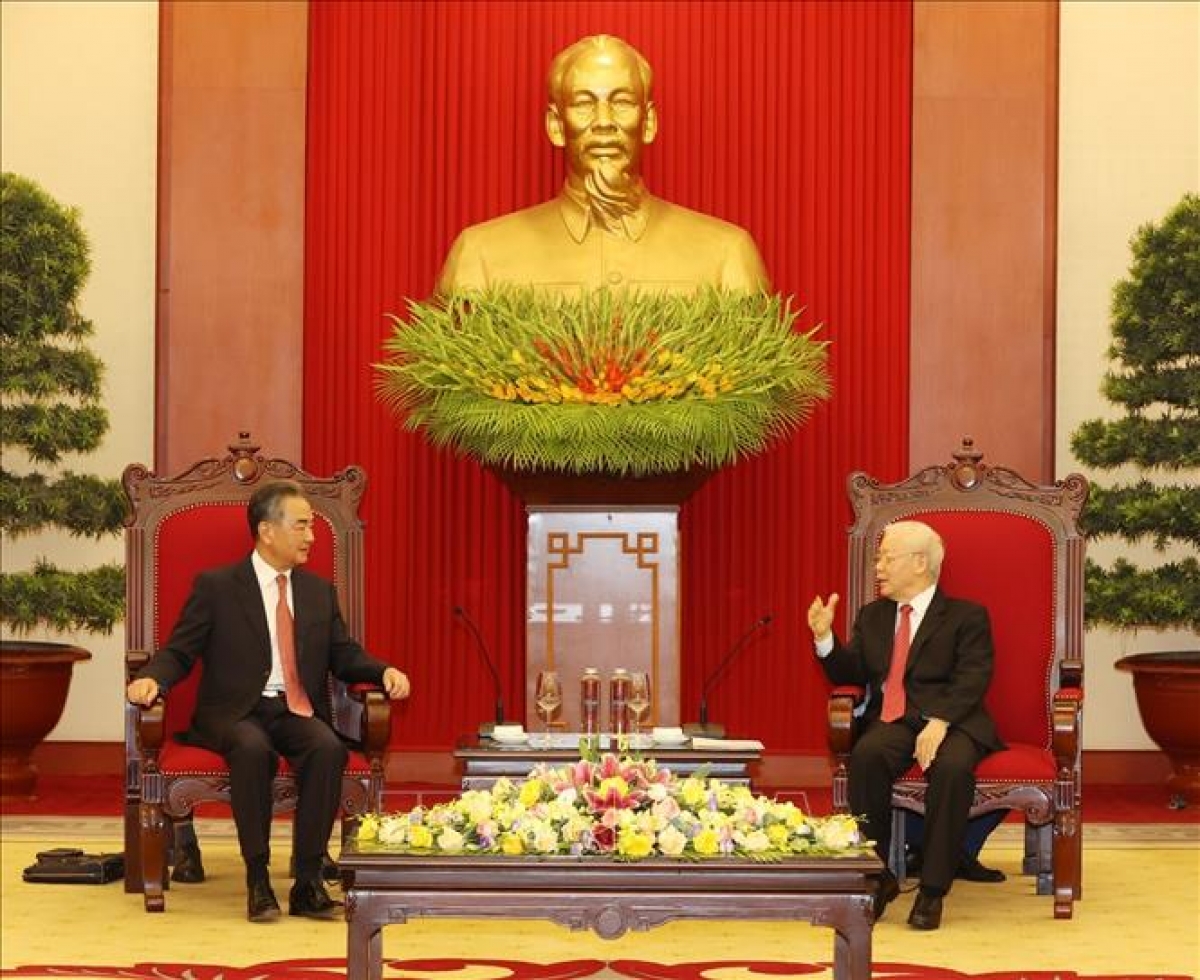 Tổng Bí thư Nguyễn Phú Trọng tiếp Ủy viên Quốc vụ, Bộ trưởng Ngoại giao Trung Quốc - Ảnh 1.