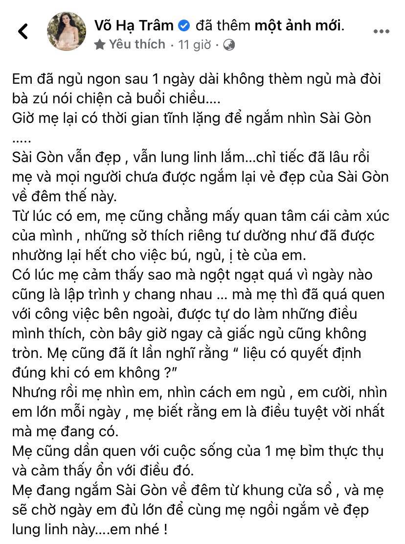 Võ Hạ Trâm lần đầu tiết lộ cảm giác &quot;ngột ngạt&quot; khi có con, Vy Oanh liền để lại bình luận gây chú ý - Ảnh 2.