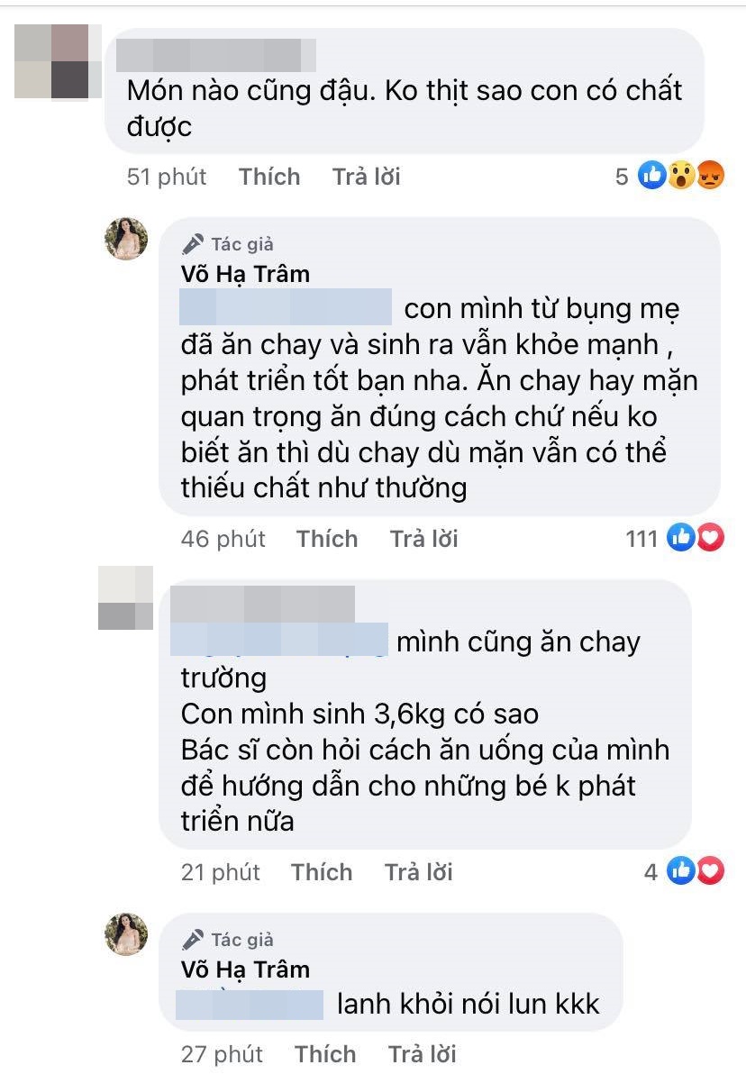 Bị bắt bẻ ăn uống thiếu chất gây ảnh hưởng đến con, Võ Hạ Trâm đáp trả nhẹ nhàng mà thuyết phục - Ảnh 2.