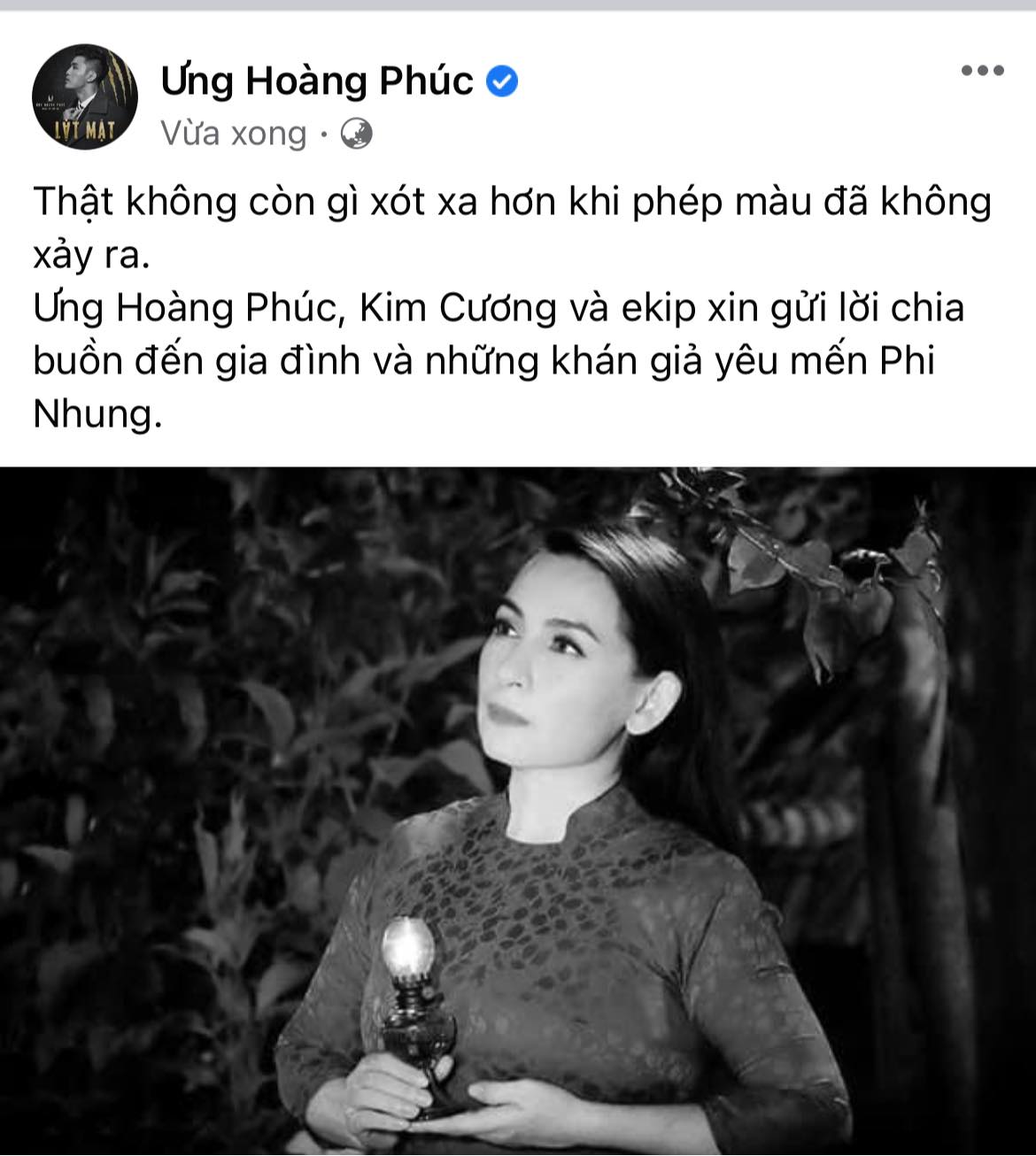 Sao Việt bàng hoàng, đau xót khi nghe tin Phi Nhung qua đời: Phép màu đã không xảy ra! - Ảnh 1.