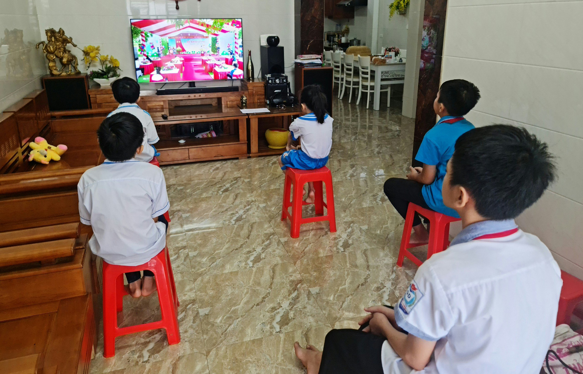 Hơn 1 triệu học sinh ở Xứ Nghệ đón khai giảng đặc biệt qua điện thoại và tivi - Ảnh 12.