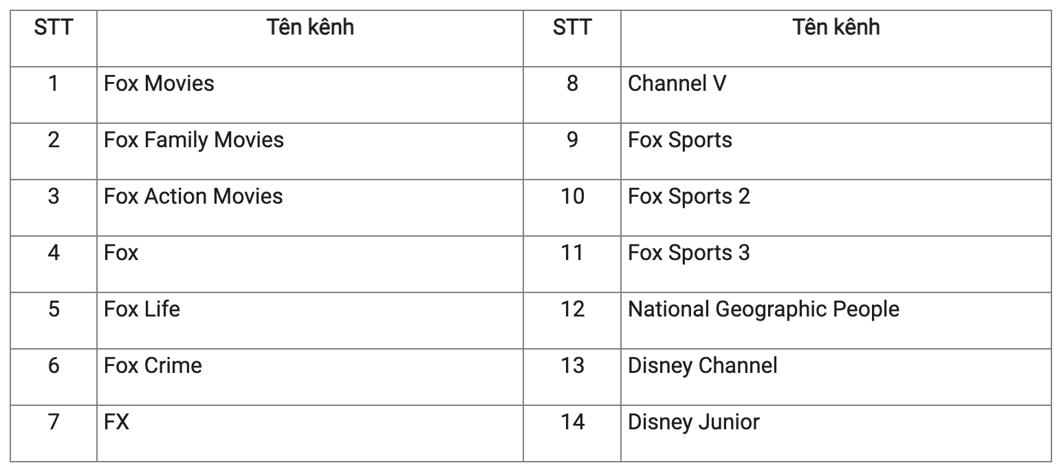 14 kênh truyền hình nước ngoài dừng phát sóng tại Việt Nam từ ngày 1/10 - Ảnh 1.