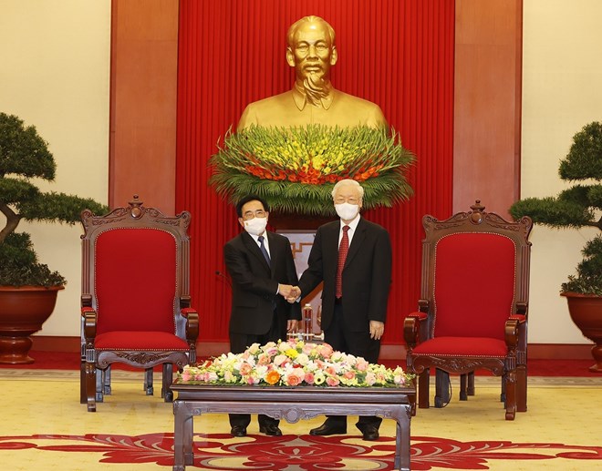 Tổng Bí thư Nguyễn Phú Trọng tiếp Thủ tướng Lào Phankham Viphavanh - Ảnh 6.