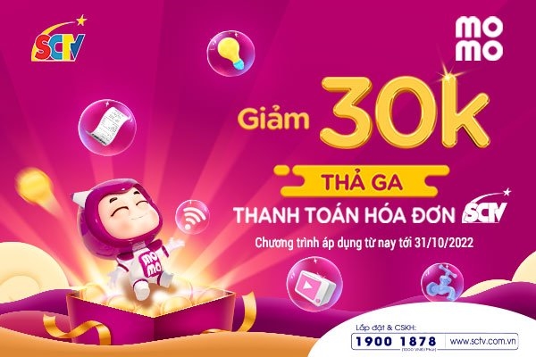 Quà 30.000đ - Thả ga thanh toán hóa đơn Internet, Truyền hình cáp SCTV  - Ảnh 1.