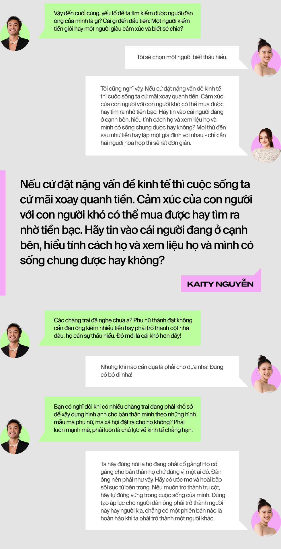 Featured Talk #5 - Ninh Dương Lan Ngọc & Kaity Nguyễn: Trước khi muốn là trụ cột, đàn ông hãy tự đứng vững trong cuộc sống! - Ảnh 9.