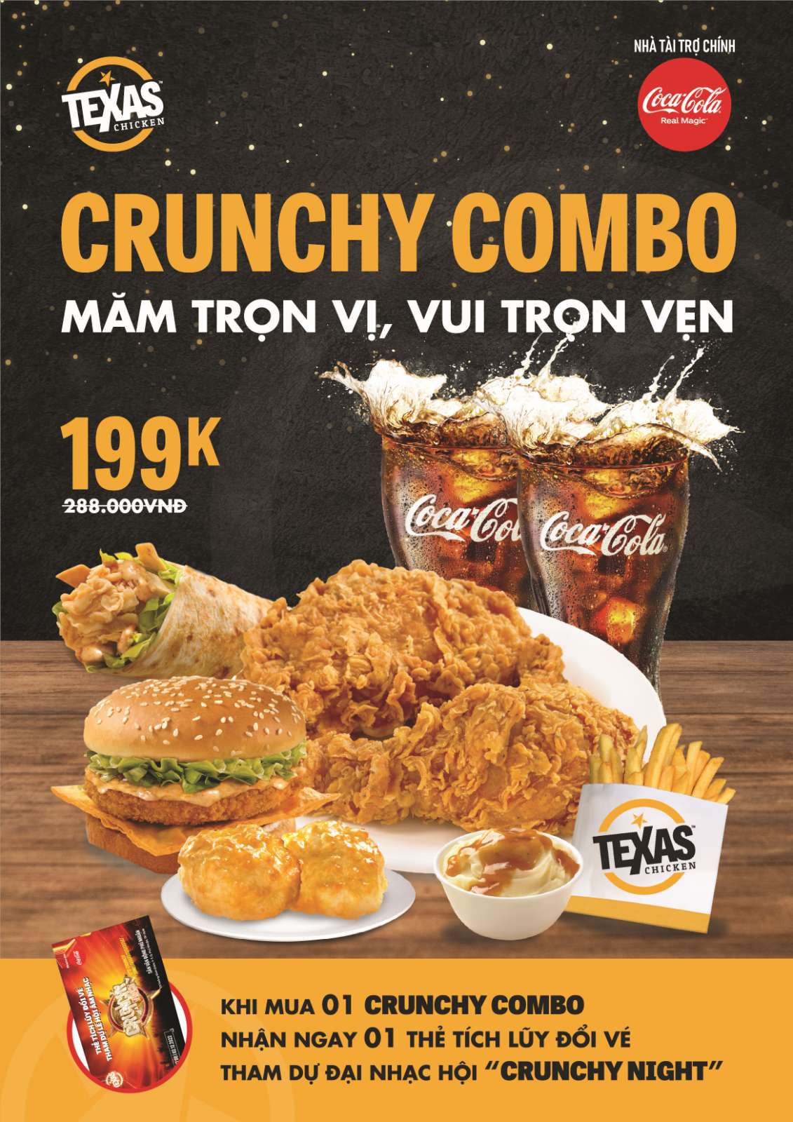 Sốt vé đại nhạc hội Crunchy Night: Đừng lo, đến ngay Texas Chicken săn combo là có - Ảnh 2.