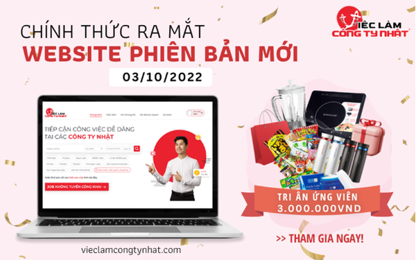 Việc làm công ty Nhật ra mắt website phiên bản mới với quà tặng khủng - Ảnh 1.