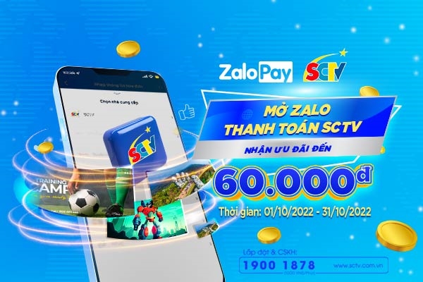 Nhận ưu đãi lên đến 60.000đ khi thanh toán hóa đơn SCTV bằng ví ZaloPay  - Ảnh 1.
