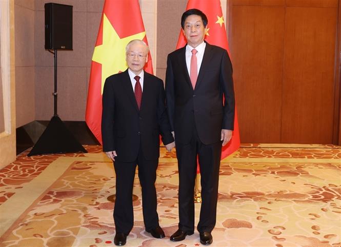 Tổng Bí thư Nguyễn Phú Trọng hội kiến Chủ tịch Quốc hội Trung Quốc và Chủ tịch Chính hiệp Trung Quốc - Ảnh 1.
