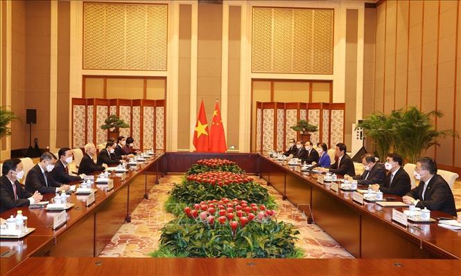 Tổng Bí thư Nguyễn Phú Trọng hội kiến Chủ tịch Quốc hội Trung Quốc và Chủ tịch Chính hiệp Trung Quốc - Ảnh 2.