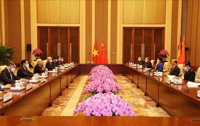 Tổng Bí thư Nguyễn Phú Trọng hội kiến Chủ tịch Quốc hội Trung Quốc và Chủ tịch Chính hiệp Trung Quốc - Ảnh 4.