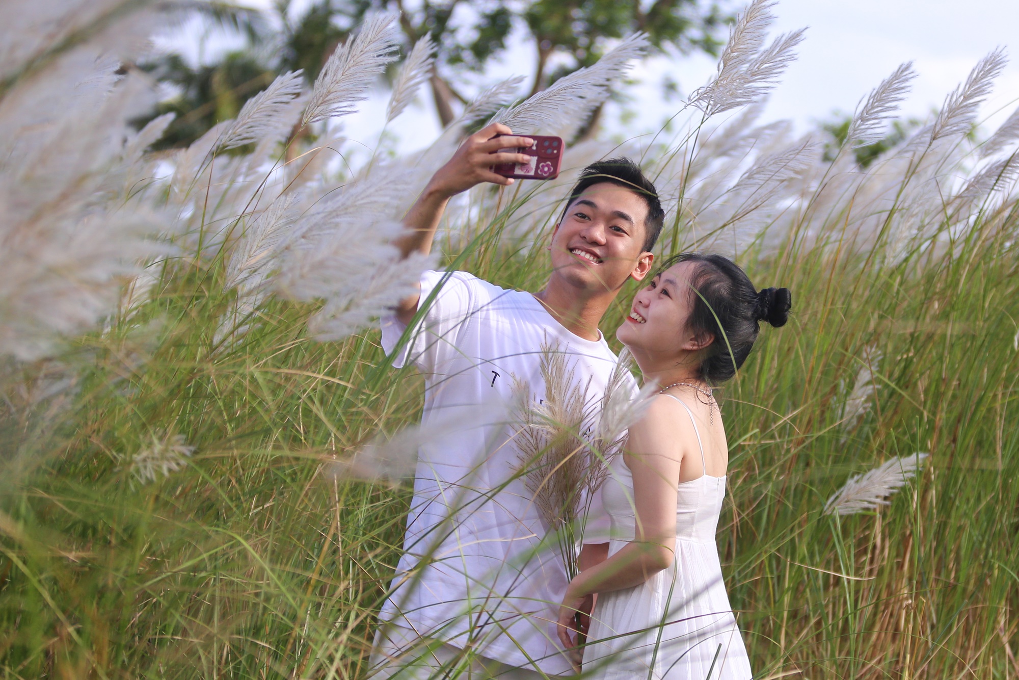 Người dân và du khách đổ xô check-in đồng cỏ lau trắng ở Đà Nẵng - Ảnh 3.