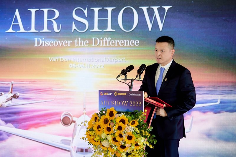 Ông Đặng Minh Trường - Chủ tịch HĐQT tập đoàn Sun Group phát biểu tại triển lãm.