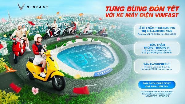 VinFast “lì xì” mạnh tay cho khách hàng mua xe máy điện - Ảnh 1. VinFast “lì xì” mạnh tay cho khách hàng mua xe máy điện - Ảnh 1.