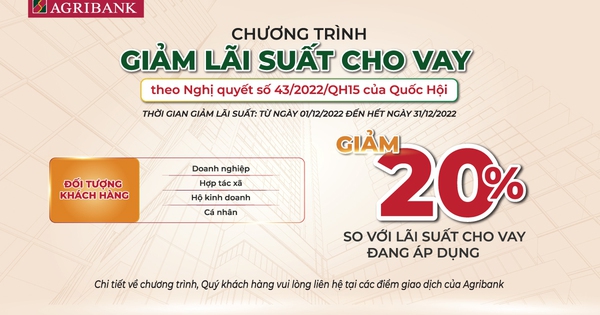 Agribank giảm tiếp 20% so với lãi suất cho vay để hỗ trợ khách hàng - Ảnh 1.