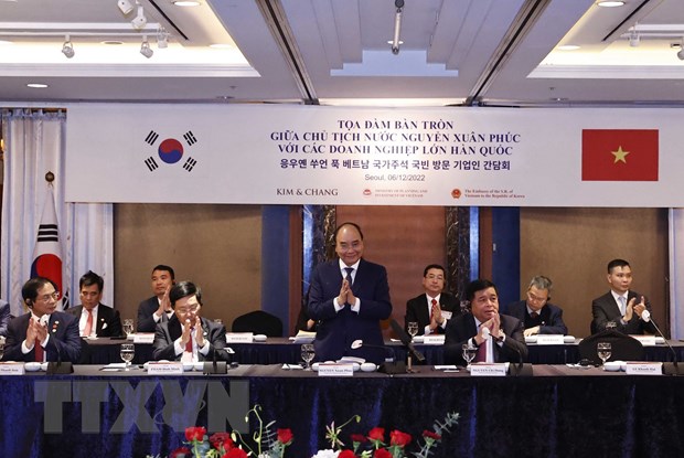 Chủ tịch nước chủ trì buổi tọa đàm với các doanh nghiệp lớn Hàn Quốc - Ảnh 1.