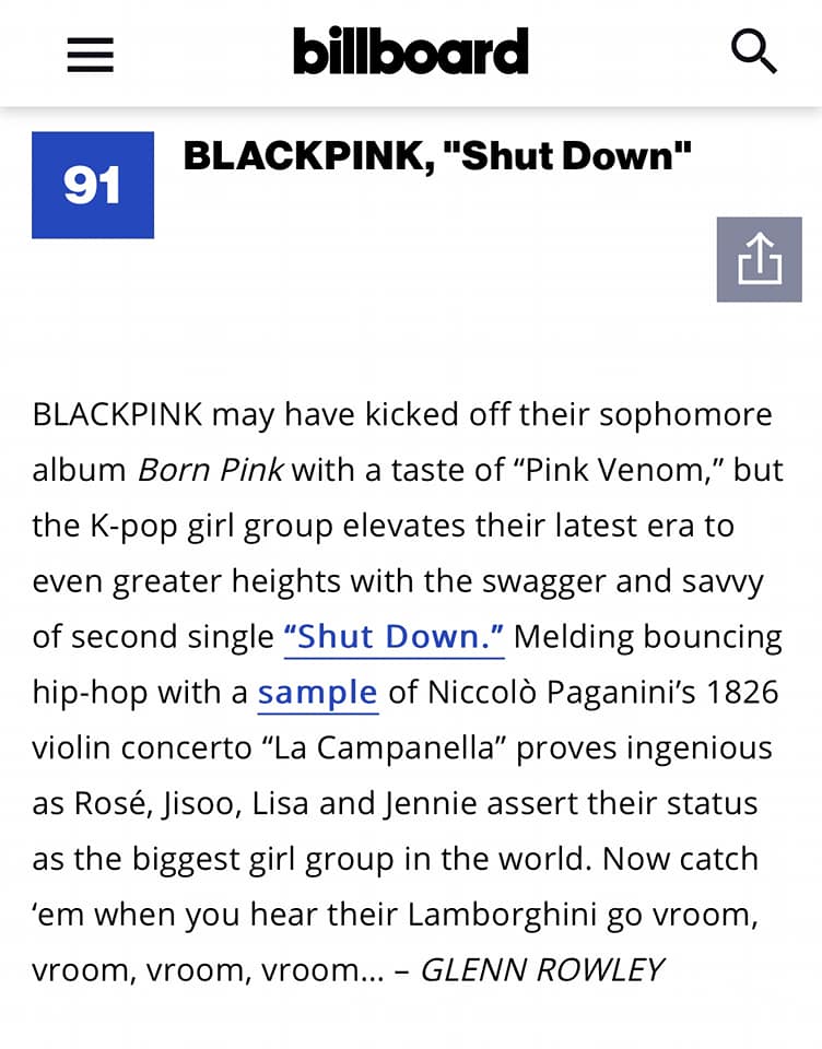 Shut Down của BLACKPINK: Ca khúc Kpop duy nhất được Billboard xếp hạng trong top ca khúc của năm - Ảnh 2.