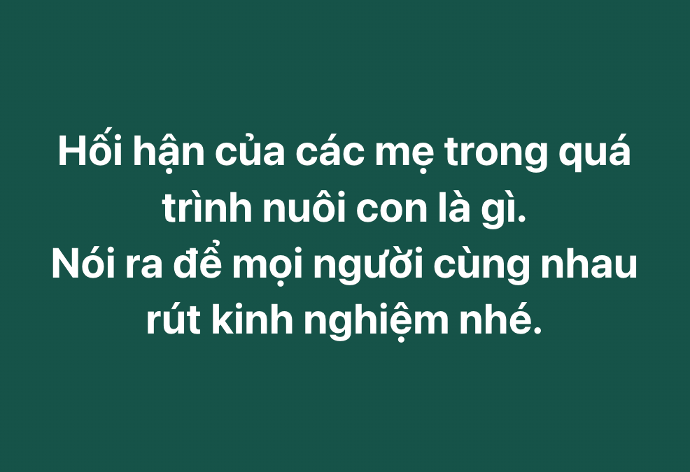 Điều các mẹ hối hận nhất trên hành trình nuôi con là gì? Cùng nghe tâm sự của loạt mẹ bỉm để rút ra kinh nghiệm quý báu - Ảnh 1.