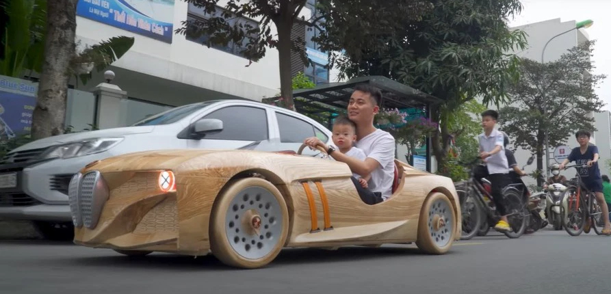 Ông bố trẻ Bắc Ninh tự tay chế tạo siêu xe đưa con đi học khiến ai cũng ngỡ ngàng - Ảnh 5.