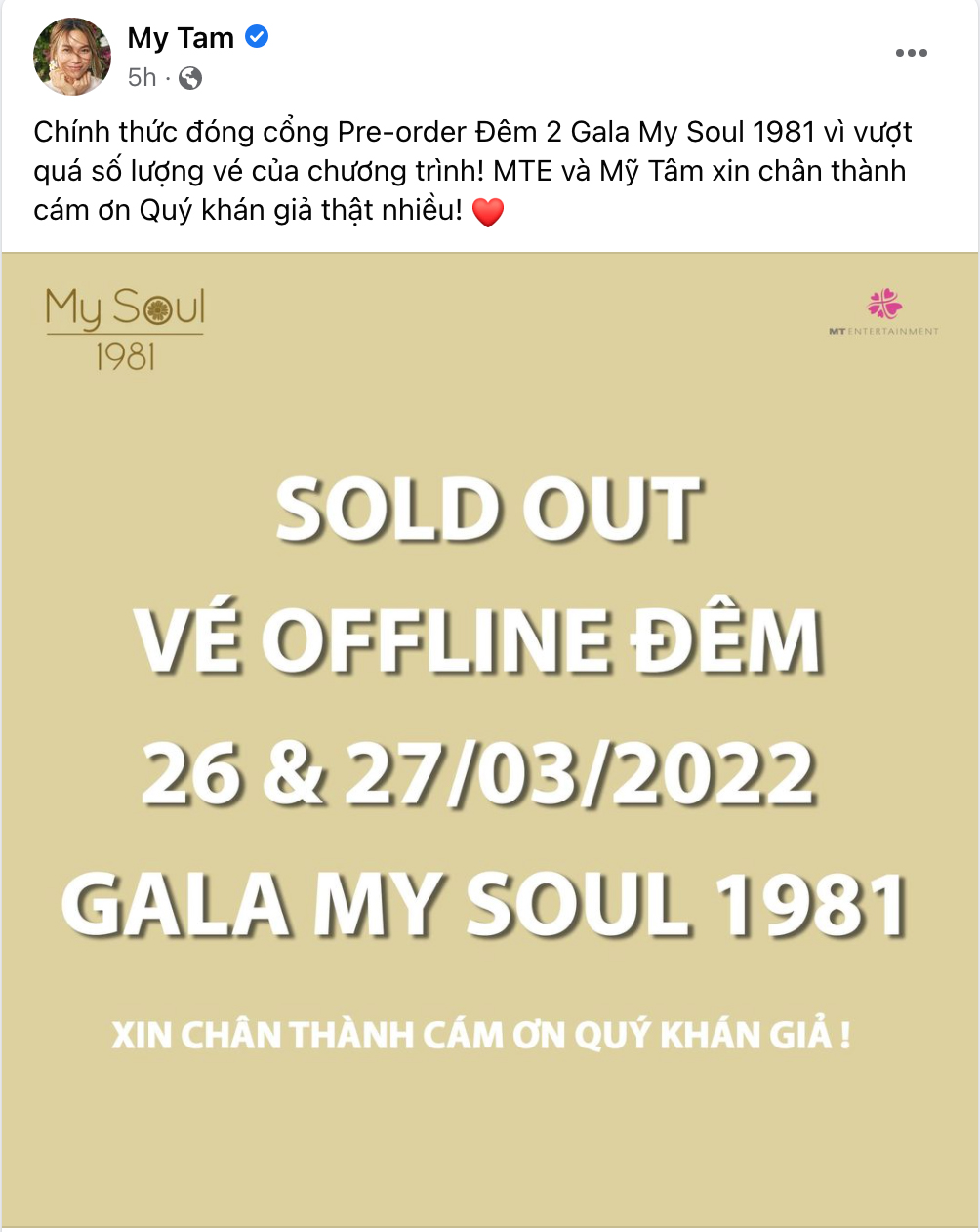 Hai đêm nhạc Gala của Mỹ Tâm cháy hết vé chỉ trong 1 phút ngay sau khi mở bán - Ảnh 2.