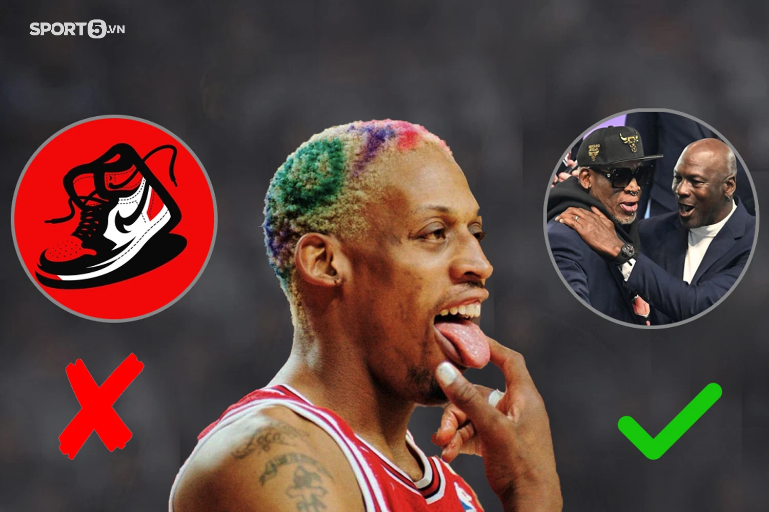 Nguyên nhân gì khiến Dennis Rodman chưa bao giờ mua giày Jordan dù khá thân thiết với Michael? - Ảnh 1.