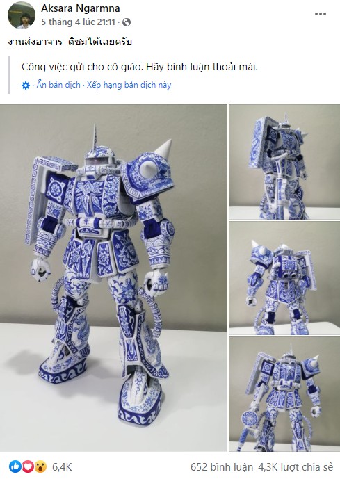 Làm hẳn mô hình Gundam bằng gốm sứ, nam thanh niên khiến CĐM trầm trồ, càng bất ngờ hơn khi biết lý do - Ảnh 5.