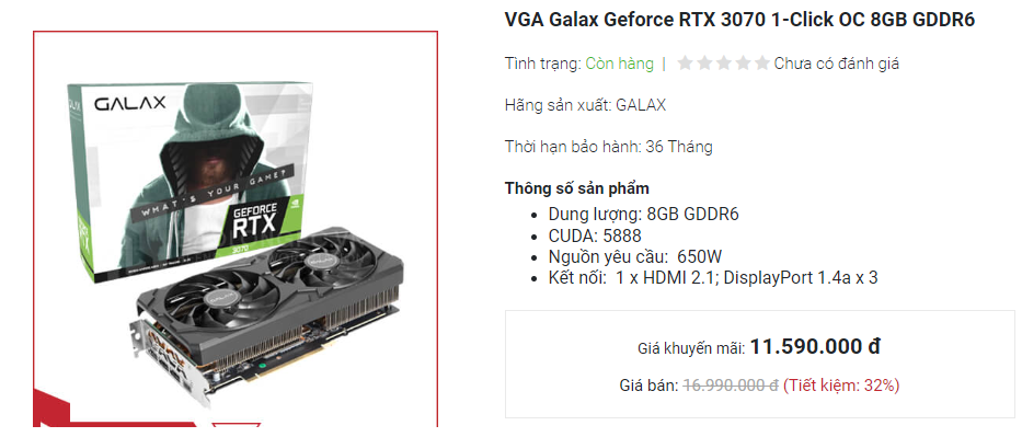 Tin vui cho game thủ Việt: Qua thời bão giá VGA, RTX 3070 giảm mạnh đến bất ngờ - Ảnh 2.