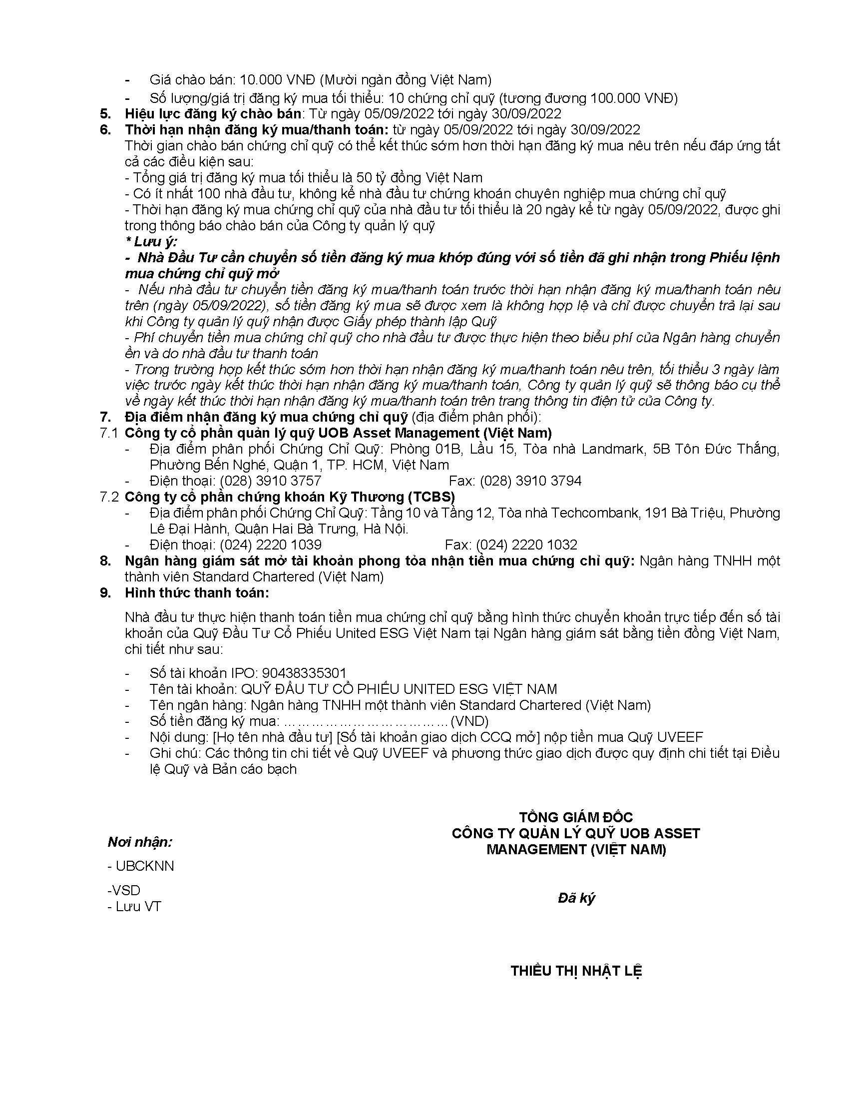 UOBAM ( Việt Nam) thông báo chào bán chứng chỉ Quỹ UVEEF ra công chúng - Ảnh 3.