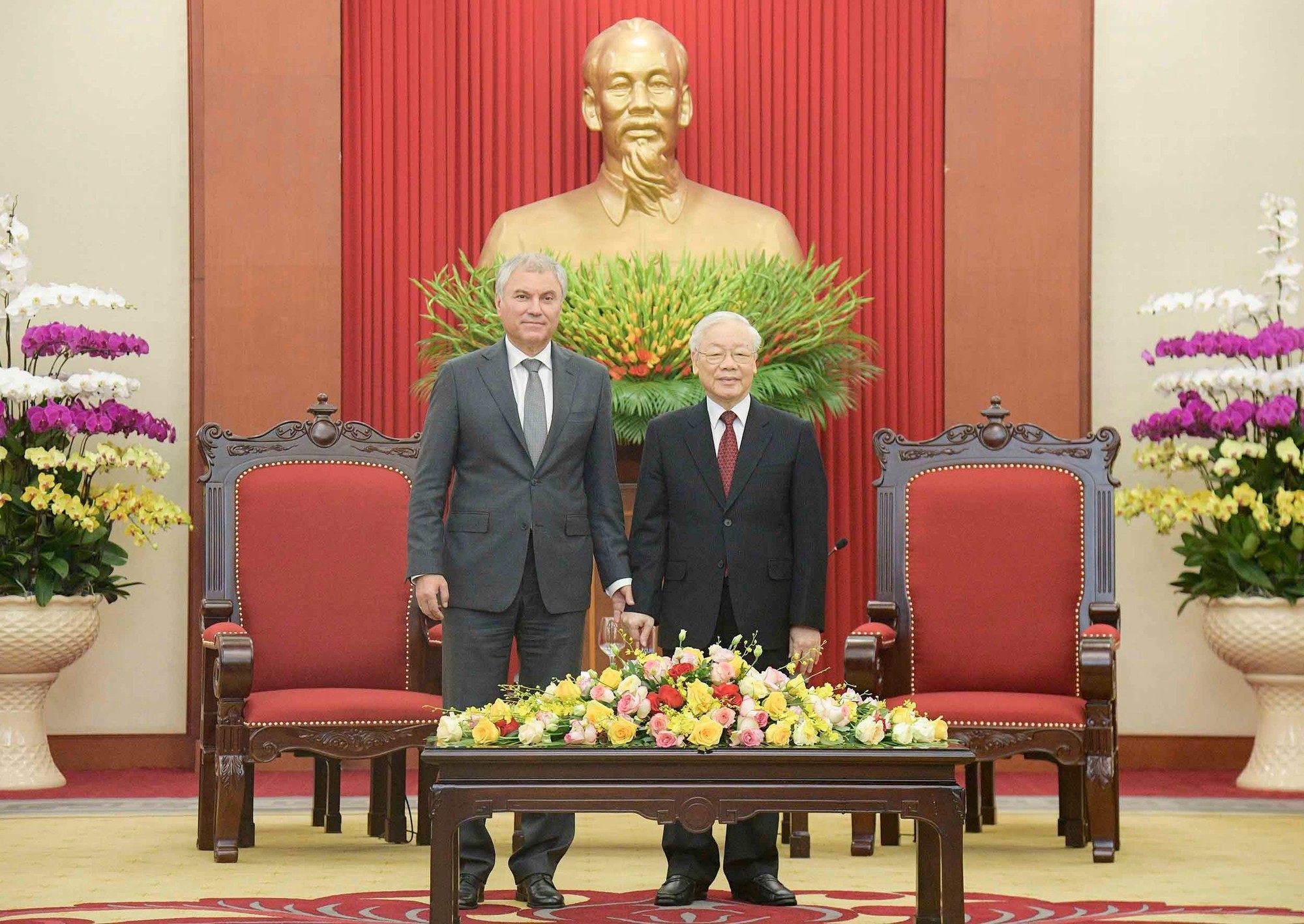 Lãnh đạo Đảng, Nhà nước Việt Nam tiếp Chủ tịch Duma Quốc gia Quốc hội Liên bang Nga - Ảnh 1.